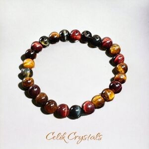 Tri Color Tiger Eye Bracelet - 8mm Unisex
